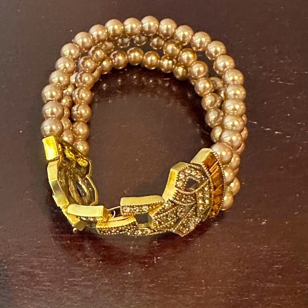 HEIDI DAUS "Deco Master Clasp" Bracelet in Smoky Quartz Topaz NWOT